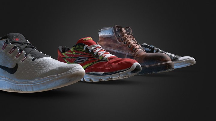 Used casual footwear (optimized 3D scans) 3D Model