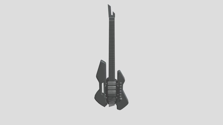 Cyberpunk guitar draft 3D Model