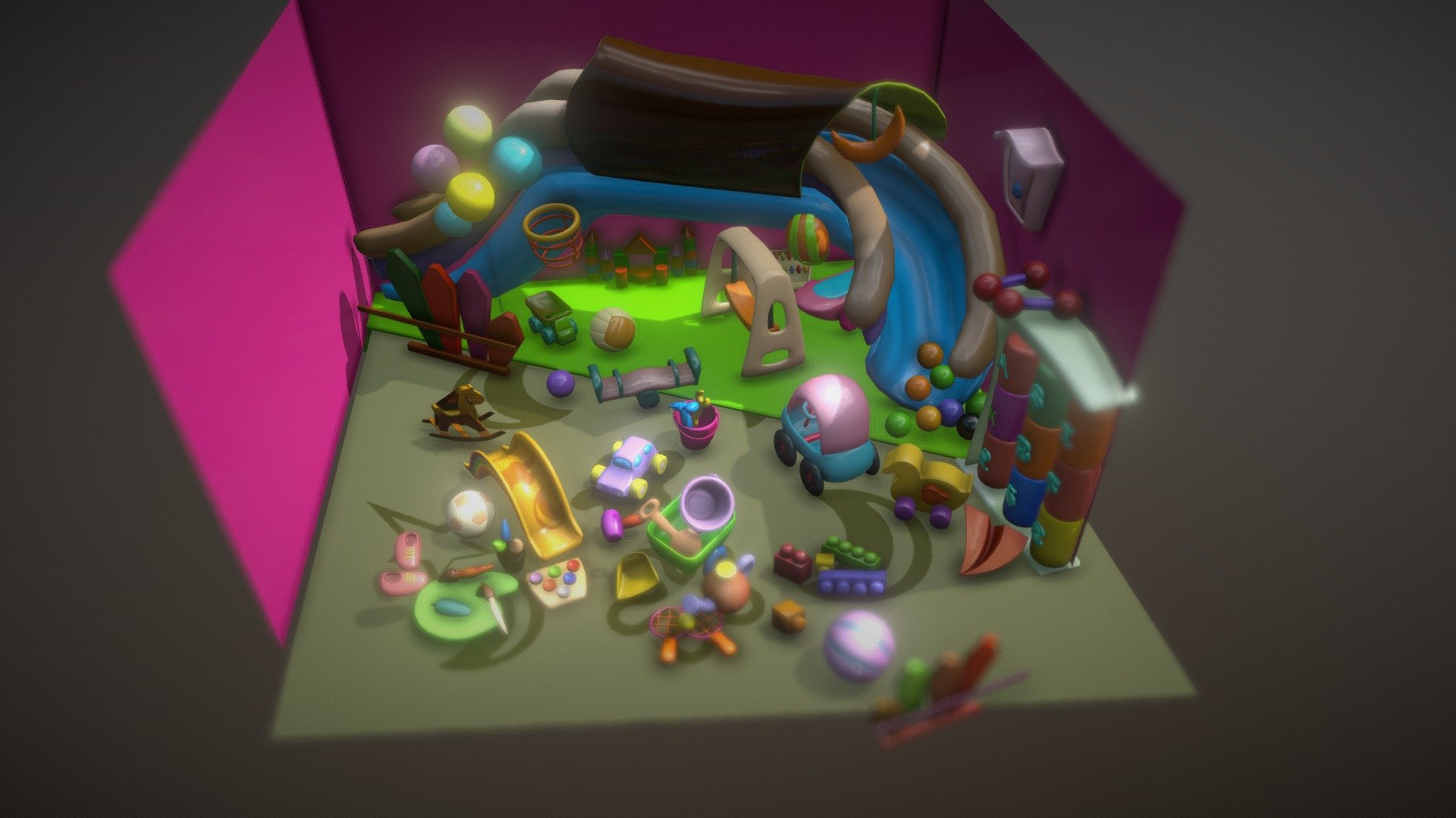 Cartoon Room World Kids - Buy Royalty Free 3D model by vustudios ...