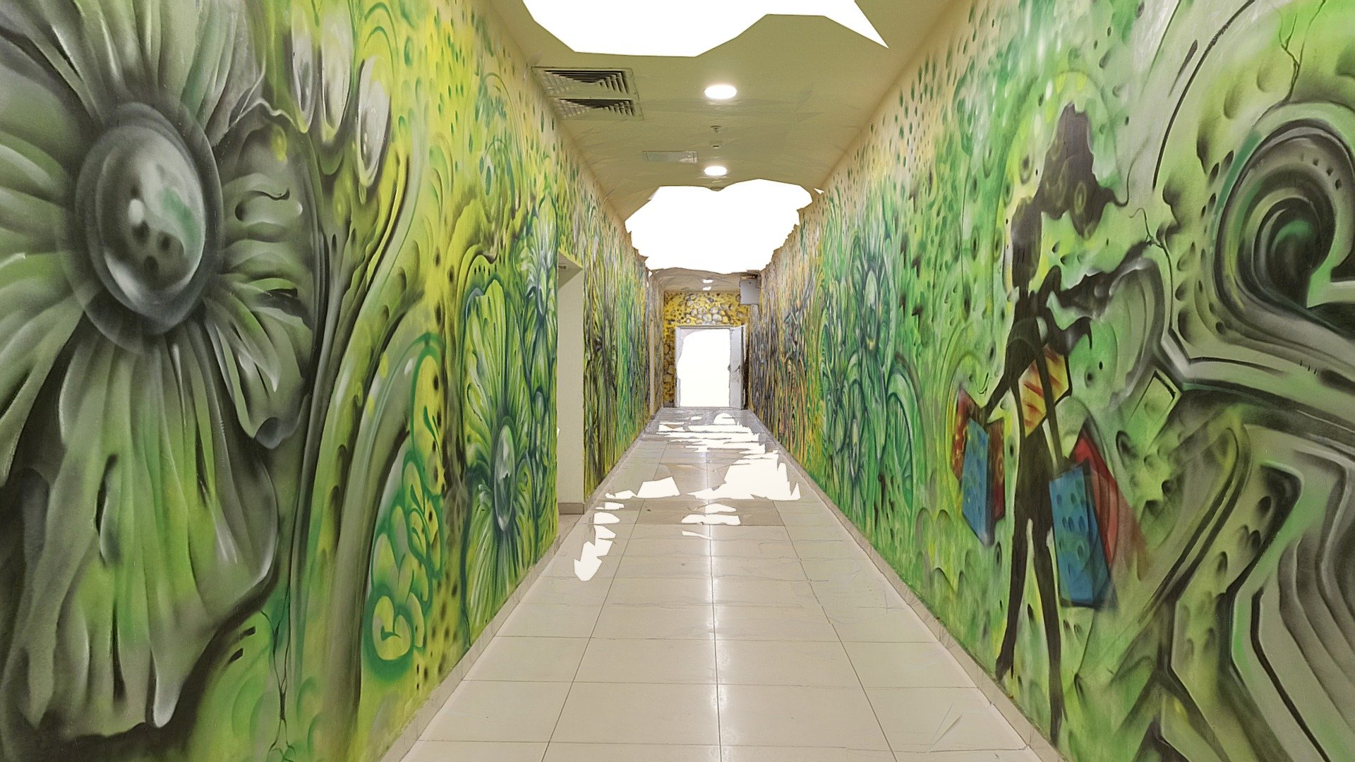 Graffiti long room