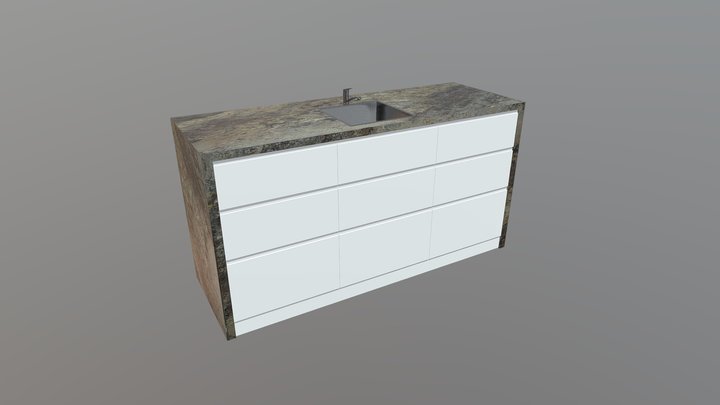 Kitchen Island Moroccan Drift 3D Model