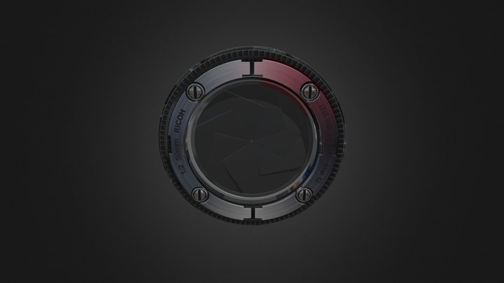 Animated Iris Diaphragm 3D Model