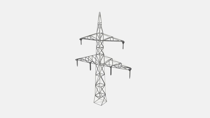 Low Poly - Power Pole 3D Model