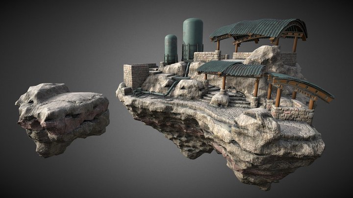 Floating Gas Station 3D Model