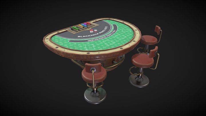 Blackjack Table 3D Model