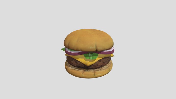 Exploding Cheeseburger 3D Model