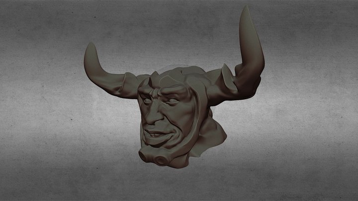 Cube Head 3D Model