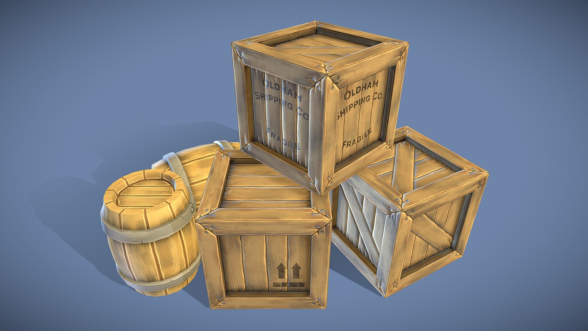 barrels_and_crates - 3D model by ignasgraphics [2b230ff] - Sketchfab