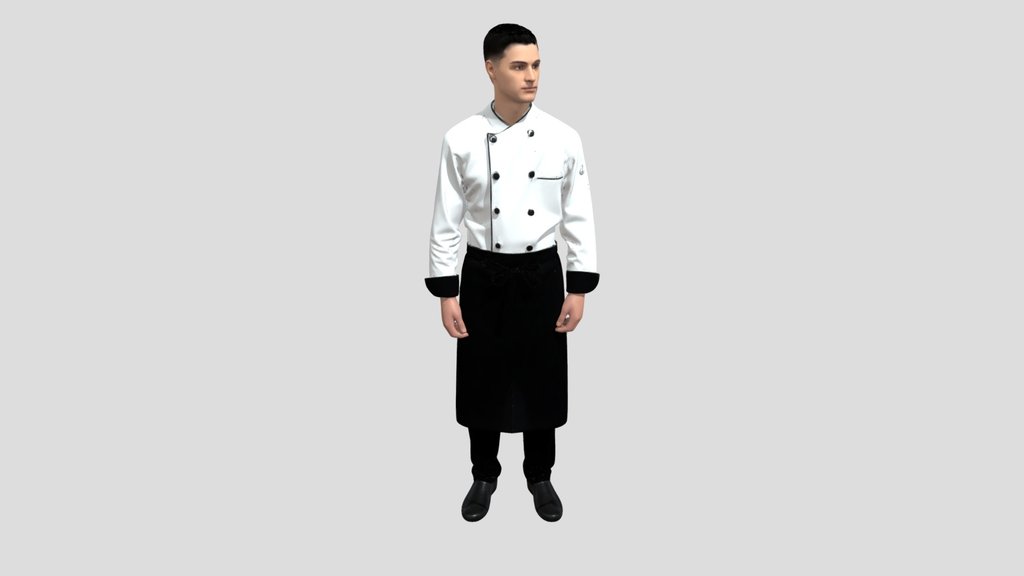 Chef in White Jacket and Black Apron