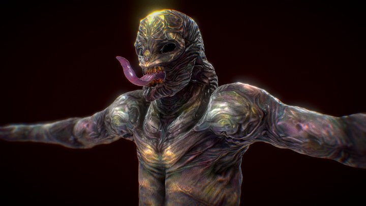 Horror Game Alien 01- T posed 3D Model