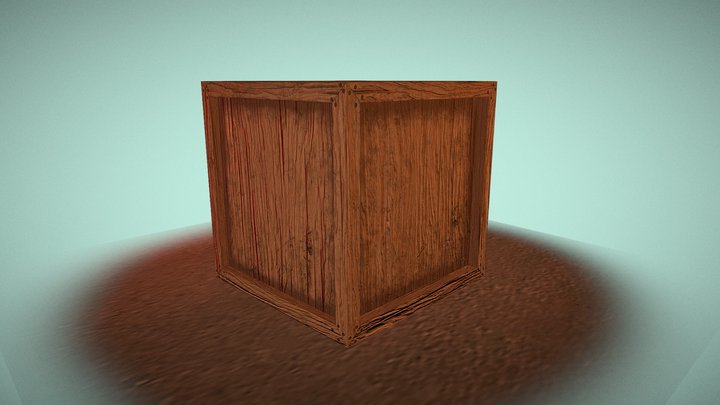 Weathered Crate 3D Model