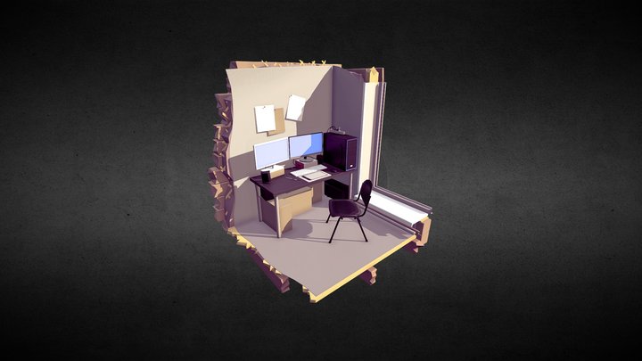 Freelancer workplace 3D Model