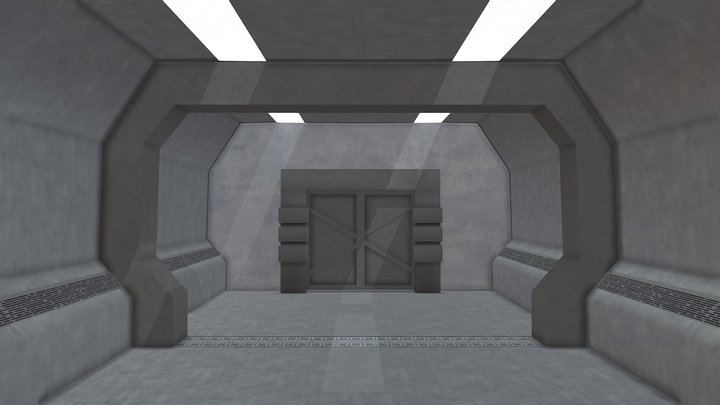 Space Station Corridor 3D Model
