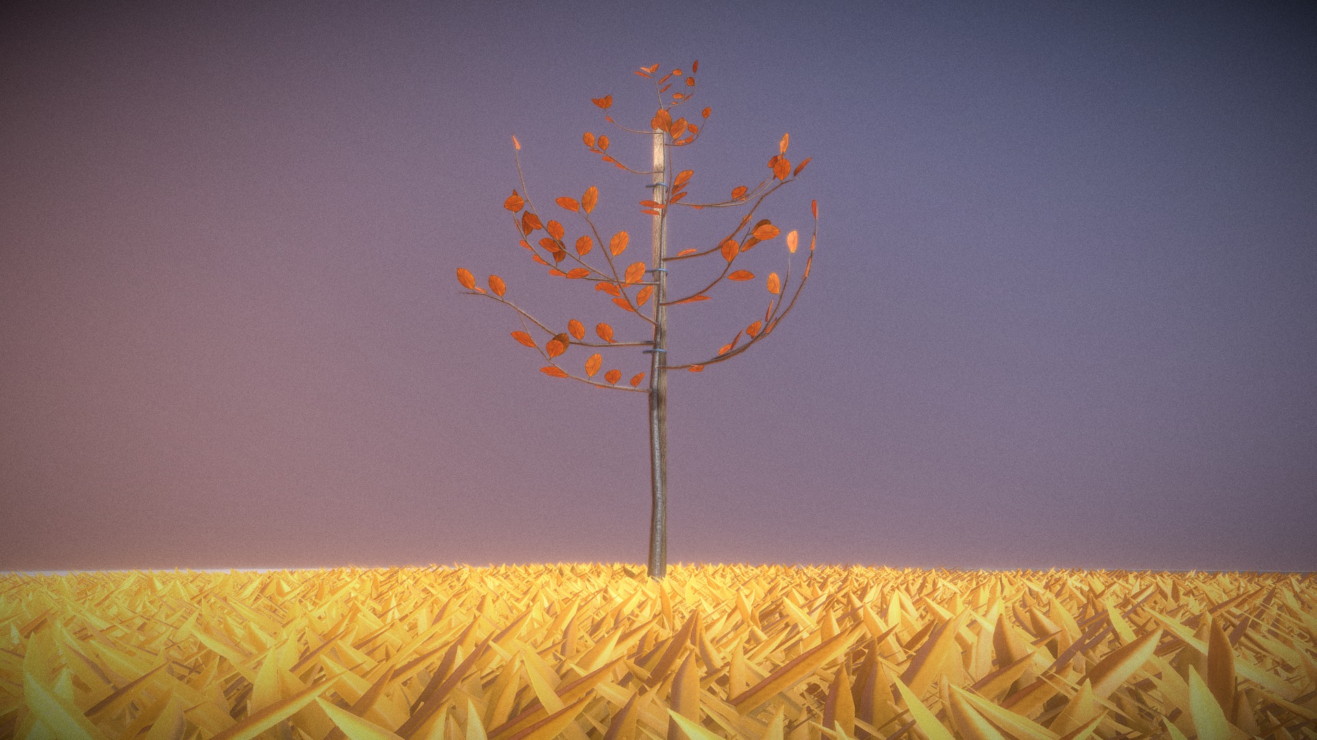 3D model Small Pear Tree Autumn 2 Meter - This is a 3D model of the Small Pear Tree Autumn 2 Meter. The 3D model is about a tree with orange leaves.