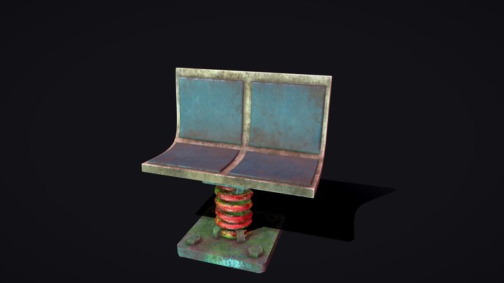 Reclaimed Subway Chair Prop 3D Model