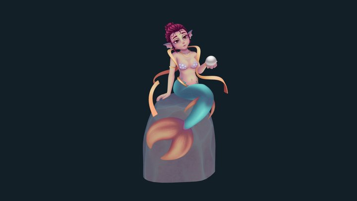 mermaid with a pearl 3D Model