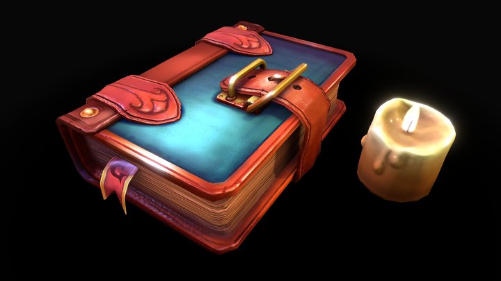 Old Leather Book  (ZBrush Test 02) 3D Model