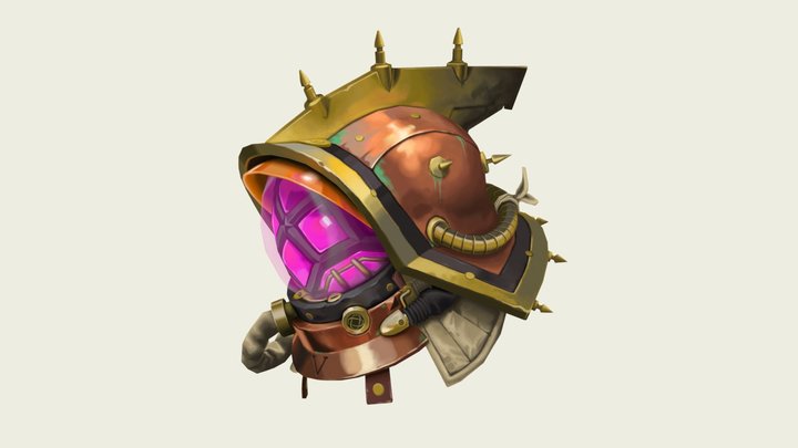 Helmet - hand-painted project 3D Model