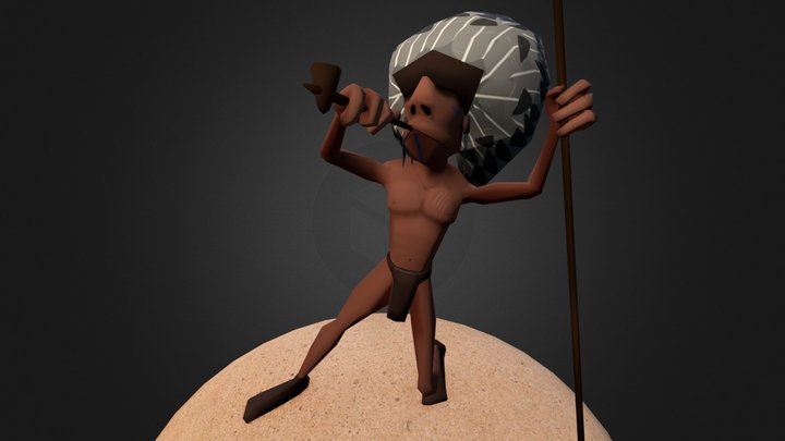 Indien Low Poly Character (Textured) 3D Model
