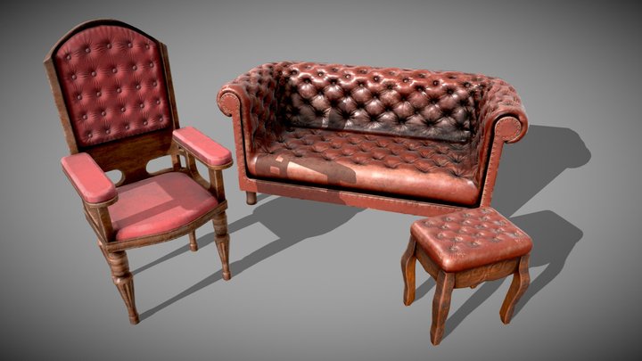 vintage furniture 3D Model