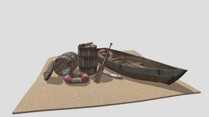 By The Ocean - 3 Simple Props 3D Model