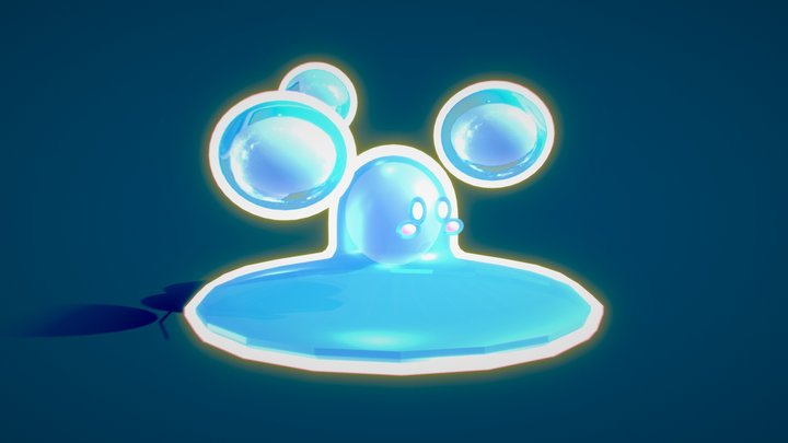 Cartoon Water Slime 3D Model