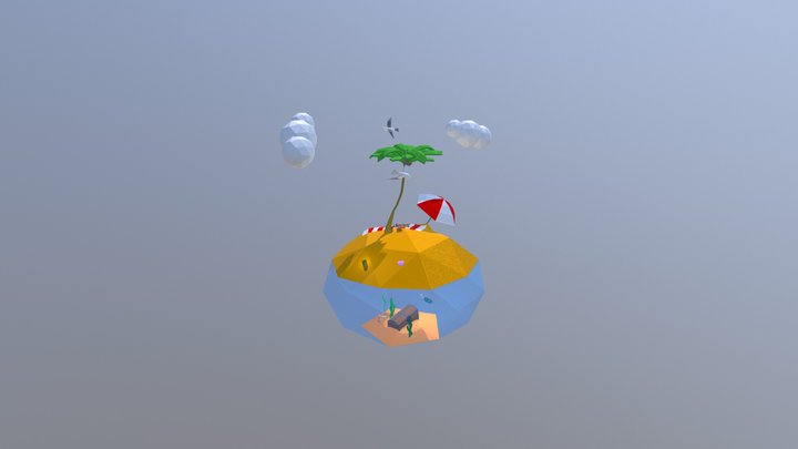 Island Globe 3D Model