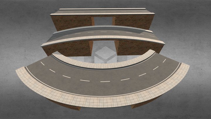 Road-bridge 3D Model