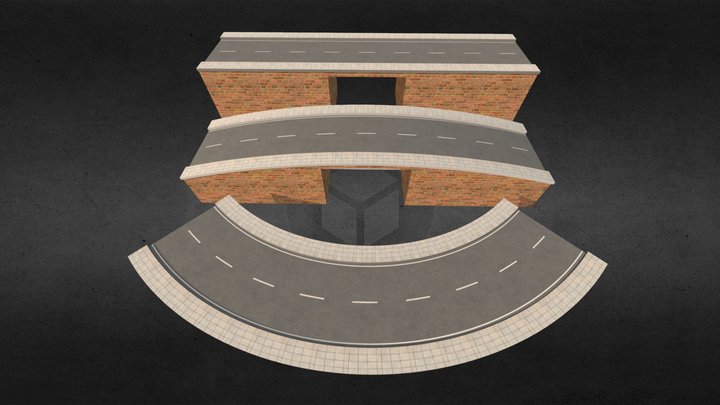Road-bridge 3D Model