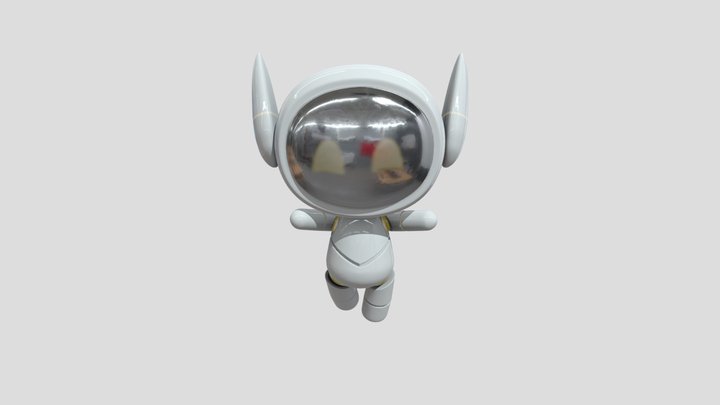 Cute Robot Mascot 3D Model