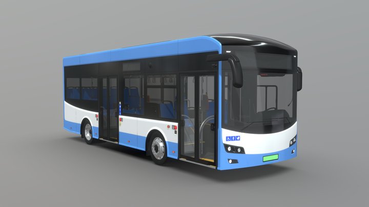 Electric Low Entry City Bus [Full Interior] 3D Model