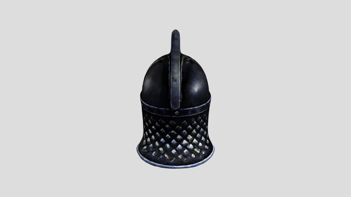 Black Gladiator Helmet 3D Model