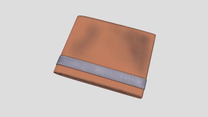 Fossil Leather Wallet 3D Model