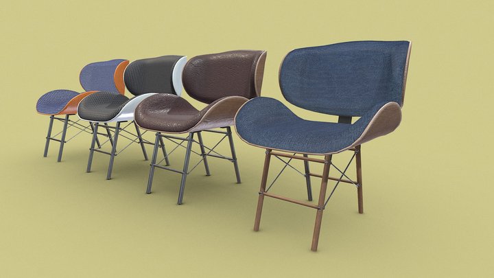 Office chair collection 3D Model