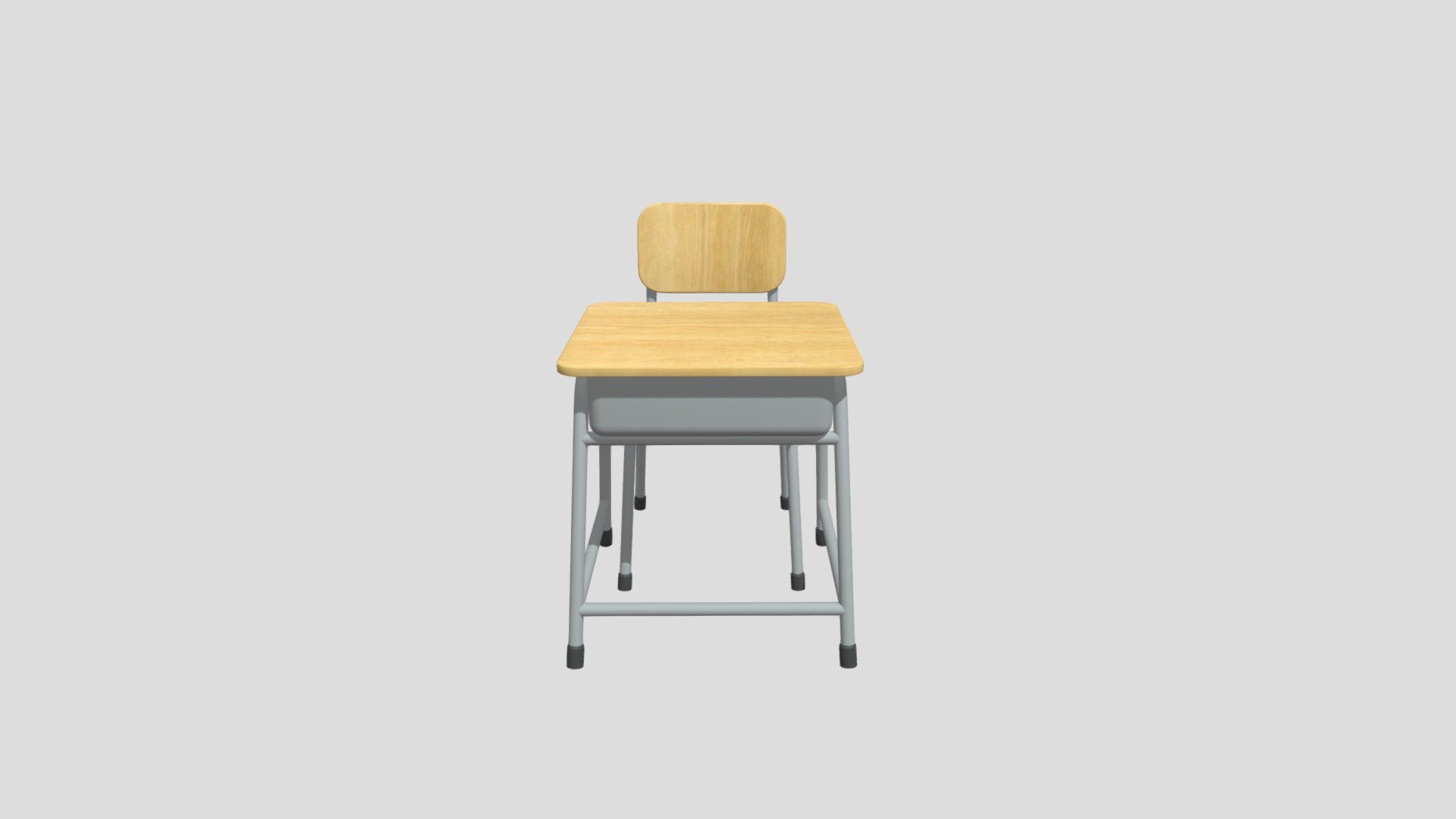 Japanese school desk chair Anime Environment 3D model by ardiansa