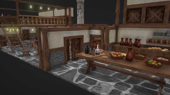 Day3 furniture and food 3D Model