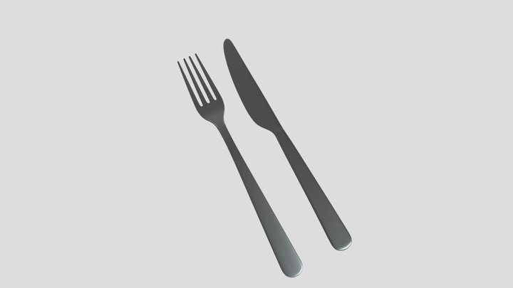 Knife and Fork Set - Free Blender Model
