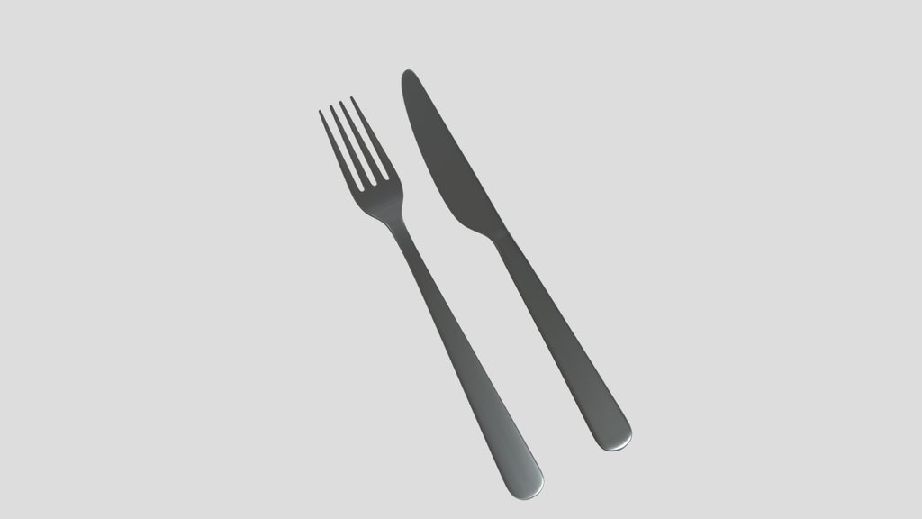 Knife and Fork Set - Free Blender Model