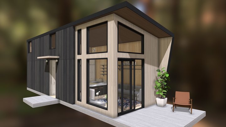 Morden Wood Cabin - Small Wood House 3D Model