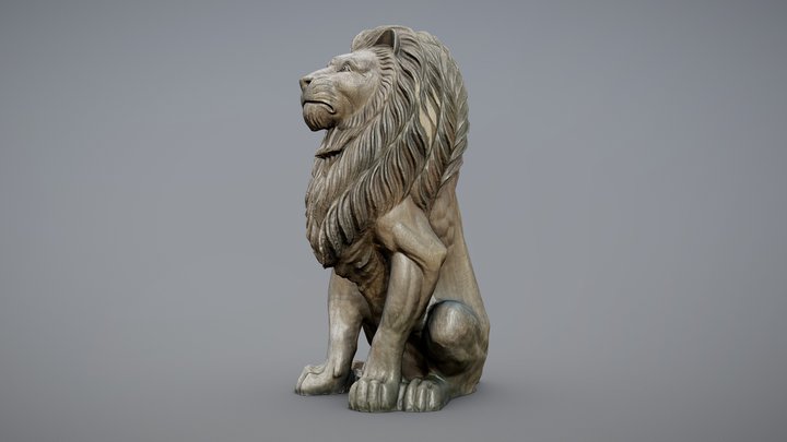 Wooden Lion Sculpture [derivative] – Free 3D Model STL