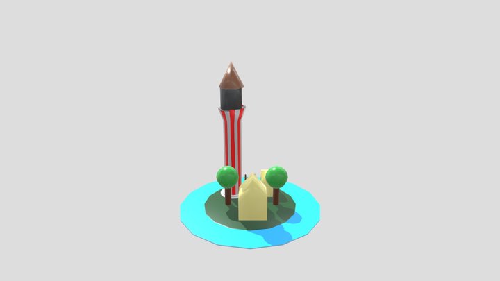 Low Polygon Island 3D Model