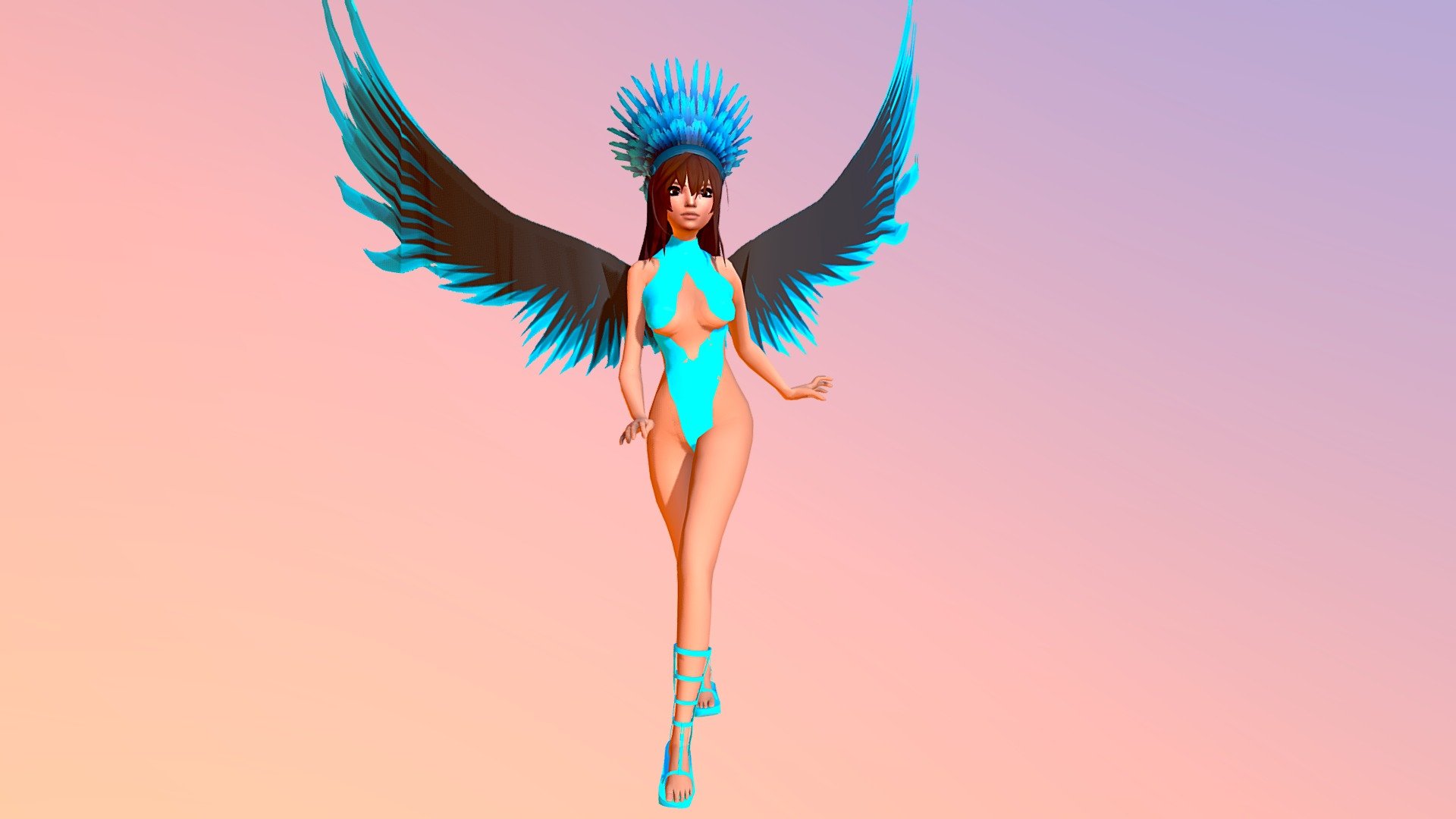 Girl Angel - Buy Royalty Free 3D model by Daria Danyliuk [2b526e8] -  Sketchfab Store