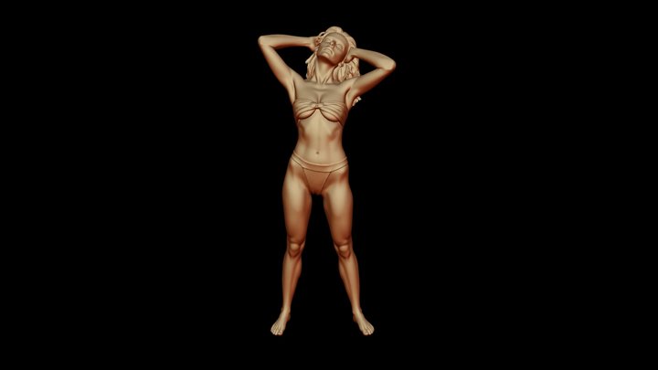 Beautiful bikini model 3D Model