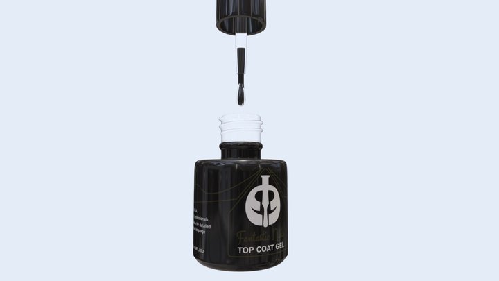 Nail coat bottle high poly and mid poly 3D Model