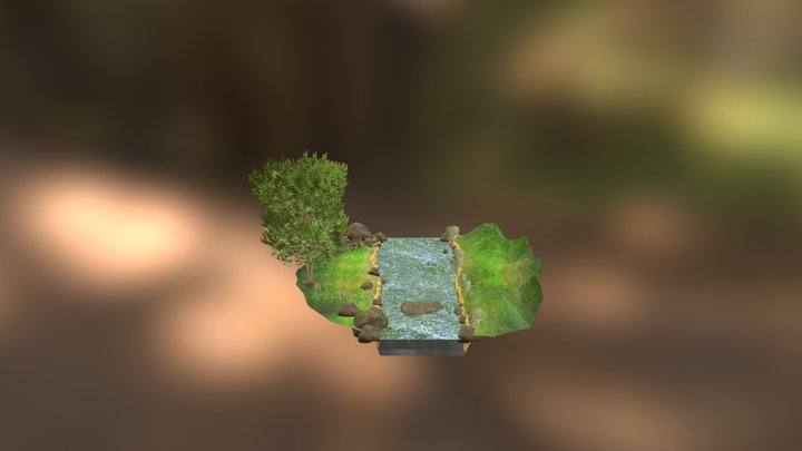 Coipo en su hábitat 3D Model