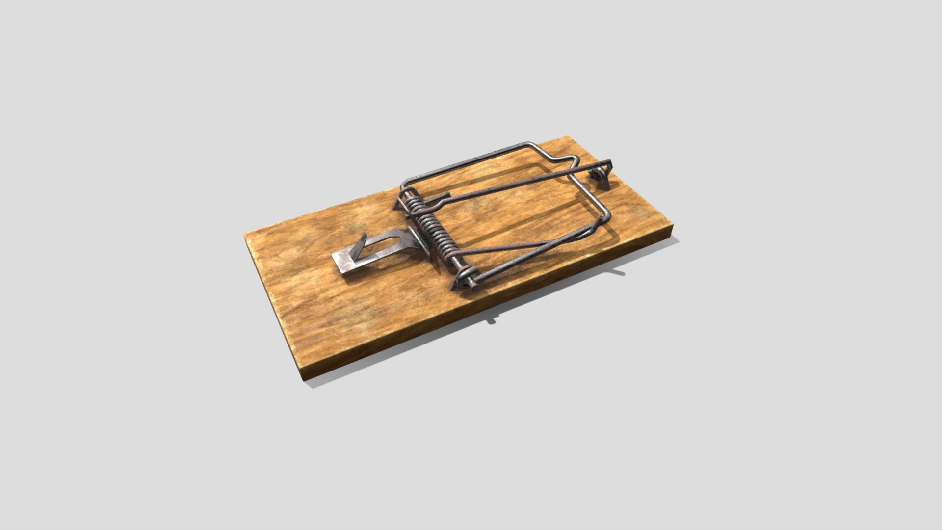 3D model Mouse Trap - This is a 3D model of the Mouse Trap. The 3D model is about a wooden box with a metal handle.