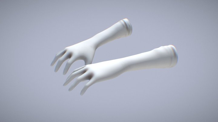 Feminine Gloves 3D Model