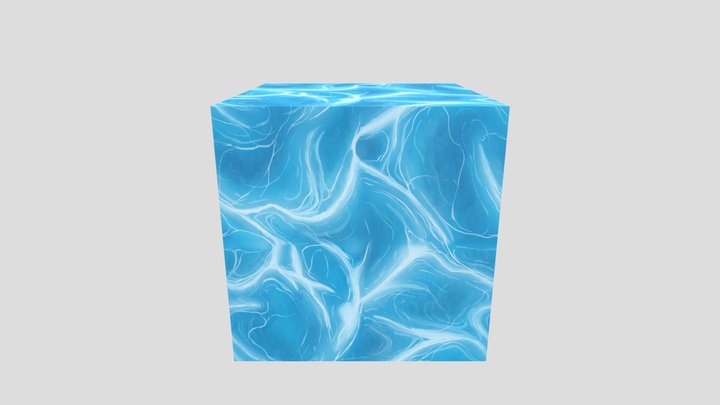 Cube Water Material 3D Model