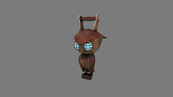 Owl Lantern Stylized 3D Model