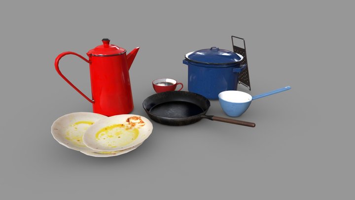 Minor Kitchen Decorations | Game Assets 3D Model